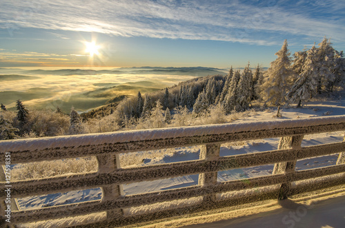 Obraz na płótnie Wschód słońca z Jaworzyny Krynickiej 1114 m.n.p.m ,Beskid Sądecki,małopolska,Krynica-Zdrój w salonie