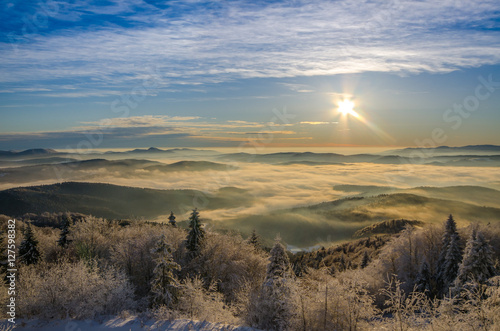 Wschód słońca z Jaworzyny Krynickiej 1114 m.n.p.m ,Beskid Sądecki,małopolska,Krynica-Zdrój