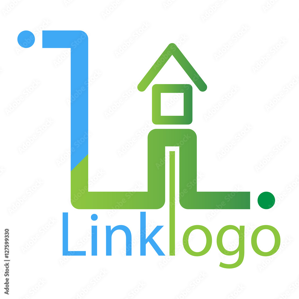 Link house logo. The cable and Wi-Fi Internet to the house Link house logo. The cable and Wi-Fi Internet to the house