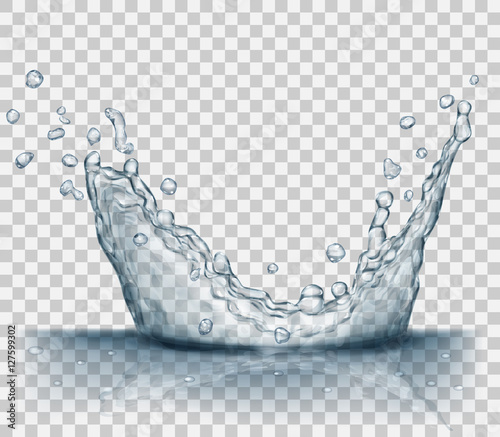 Transparent gray crown from splash of water