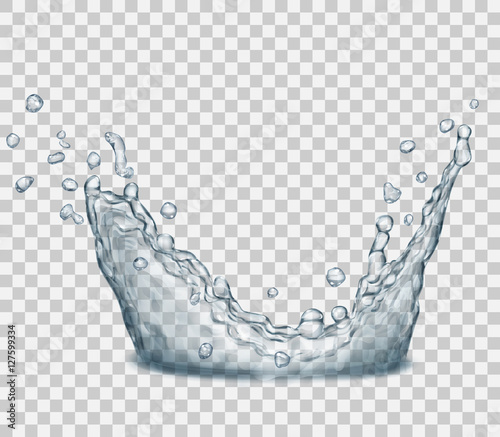 Transparent gray crown from splash of water