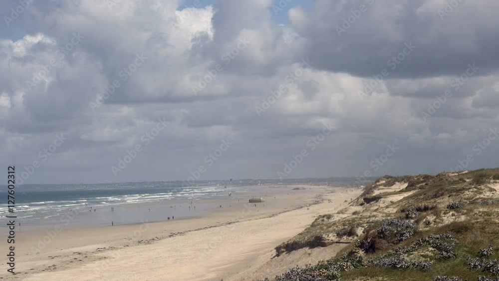 Deserted beach and coastline in Brittany, France, on a summer day. Deserted beach and coastline in Brittany, France, on a summer day.