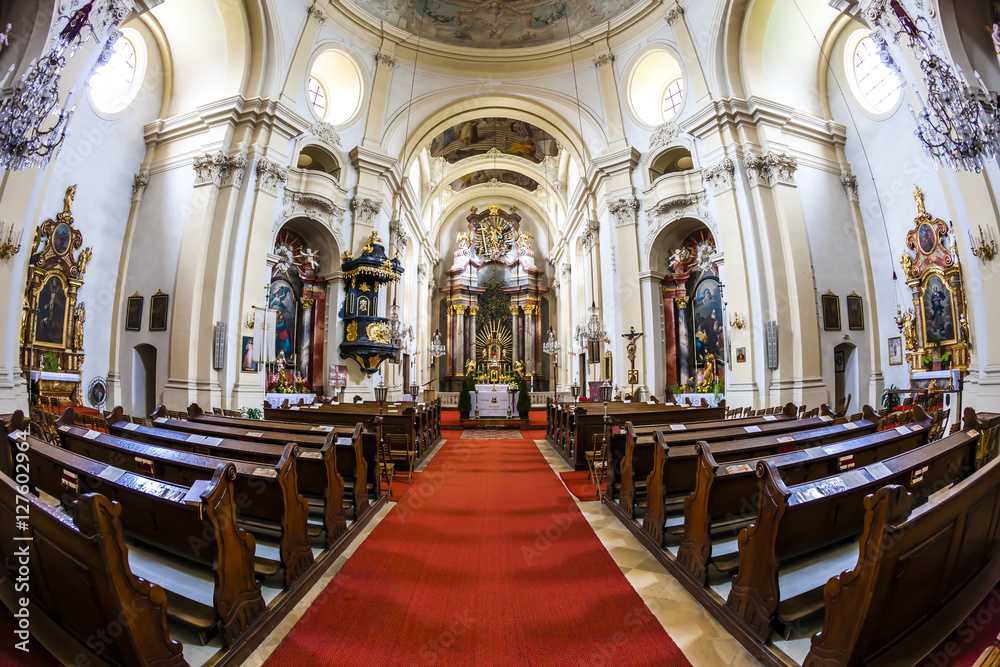 interior of pilgrimage church, Maria Dreieichen, Lower Austria,