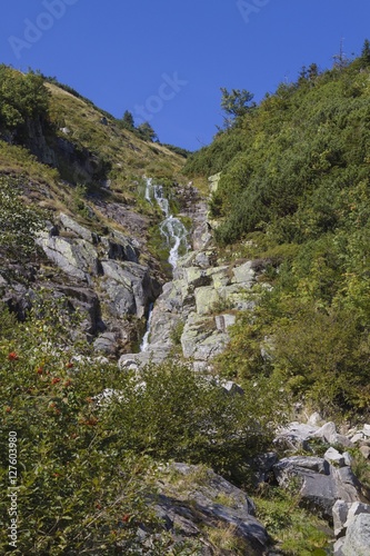 Small waterfall from Karkonosze, Poland.