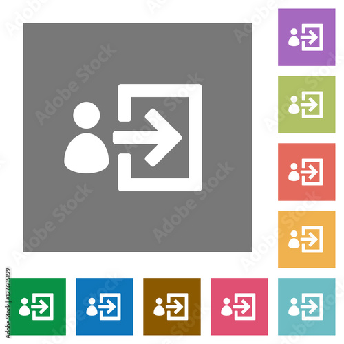 User login square flat icons