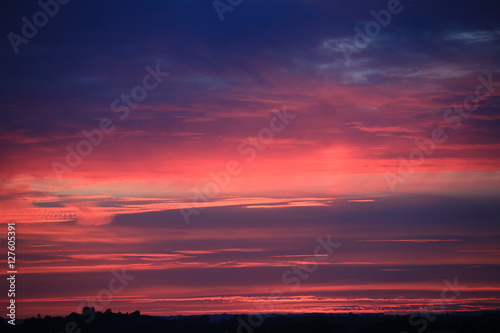 Red sky in the Limousin, France