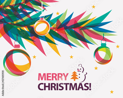  merry christmas card vector illustration in modern vibrant styl