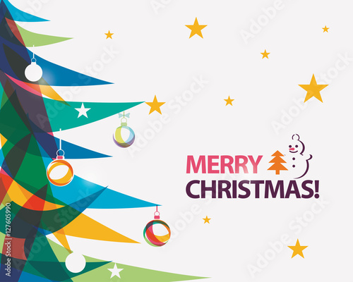  merry christmas card vector illustration in modern vibrant styl