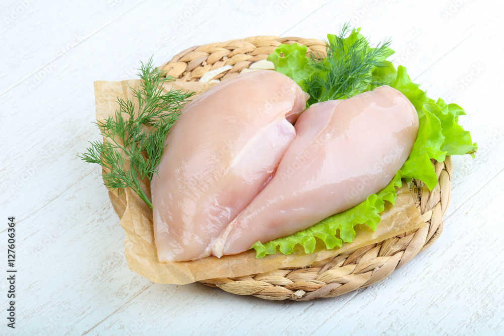Raw chicken breast