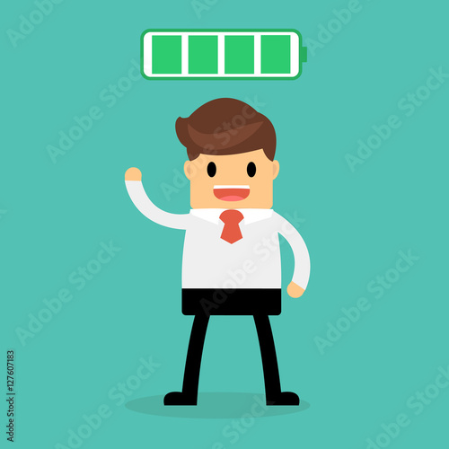 Business concept, Businessman with full energy.