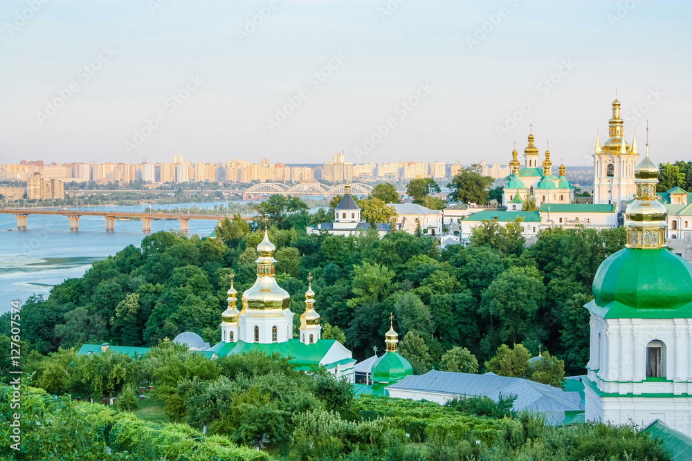 View of the Kiev-Pechersk Lavra and Dnipro.