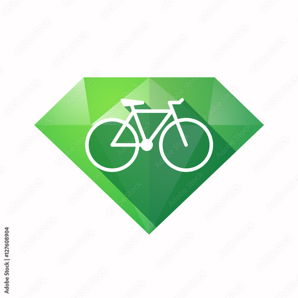 Isolated diamond with a bicycle Isolated diamond with a bicycle
