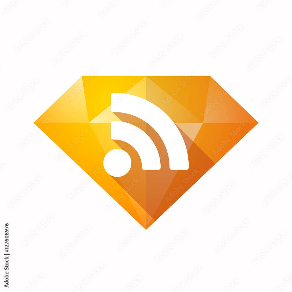 Isolated diamond with an RSS sign Isolated diamond with an RSS sign