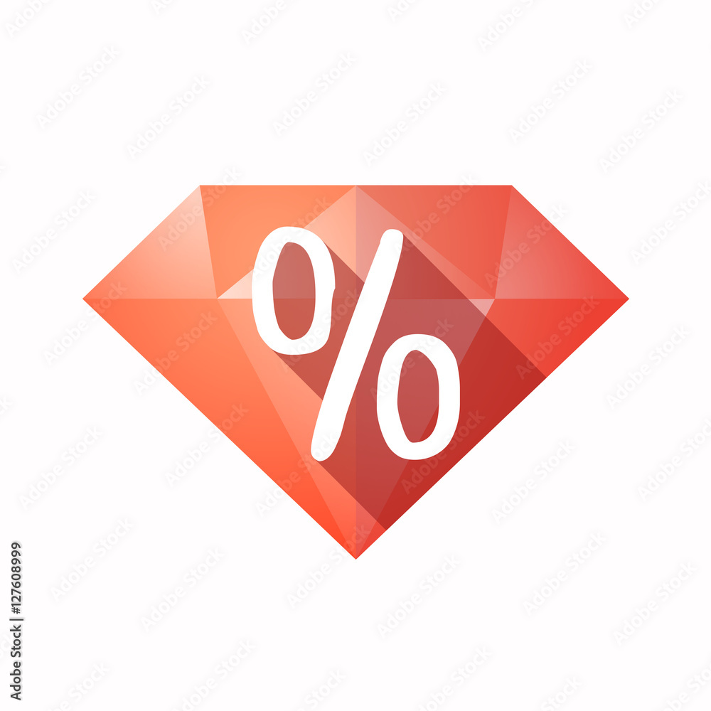 Isolated diamond with a discount sign Isolated diamond with a discount sign