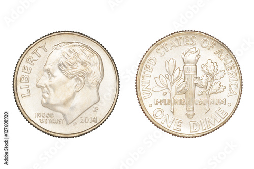 Fotografía Dime coin isolated