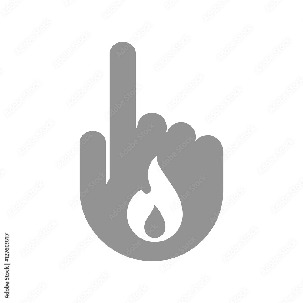 Isolated hand with a flame Isolated hand with a flame