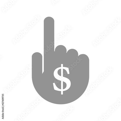 Isolated hand with a dollar sign