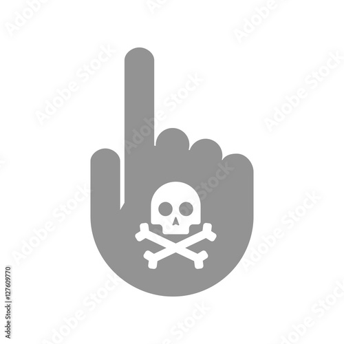 Isolated hand with a skull