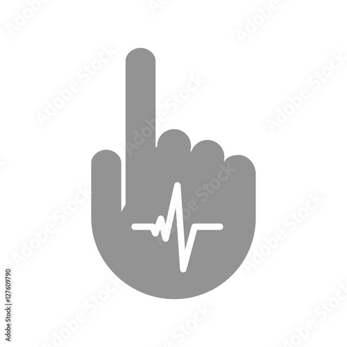 Isolated hand with a heart beat sign