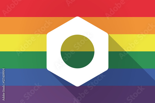 Long shadow lgbt flag with a nut