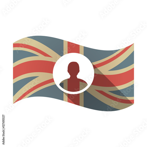 Isolated UK flag with a male avatar