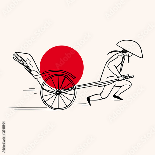 sketch rickshaw man