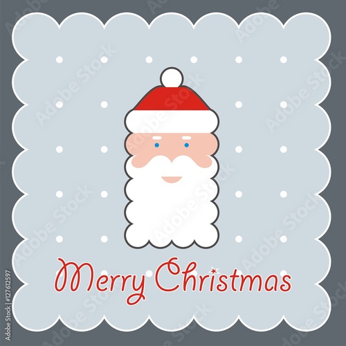 portrait of Santa Claus in a red cap, vector