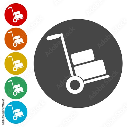 Handcart icons set 