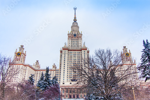 Main building of the Lomonosov Moscow State University. MGU. The