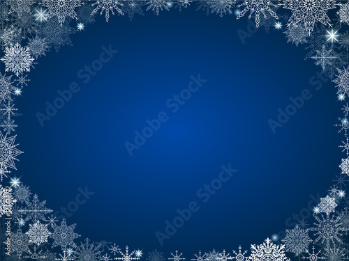 New year full-color gradient background with lots of snowflakes