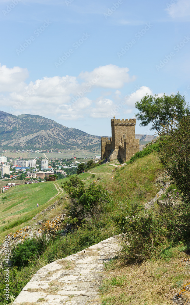 Fototapeta premium the Path leading to the fragment of the Genoese fortress. Sudak Crimea