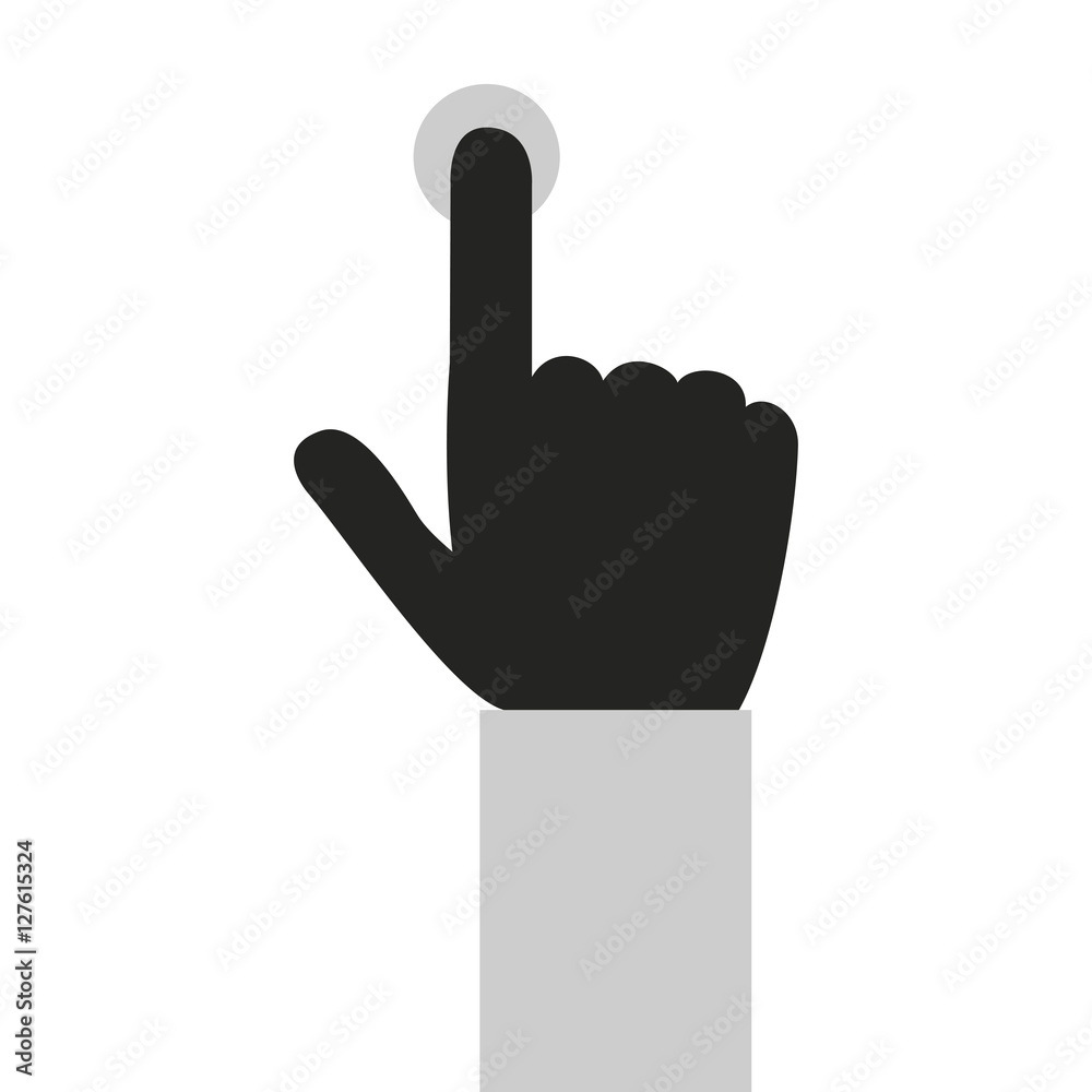 Obraz premium Human hand touch icon. Finger gesture palm and communication theme. Isolated design. Vector illustration