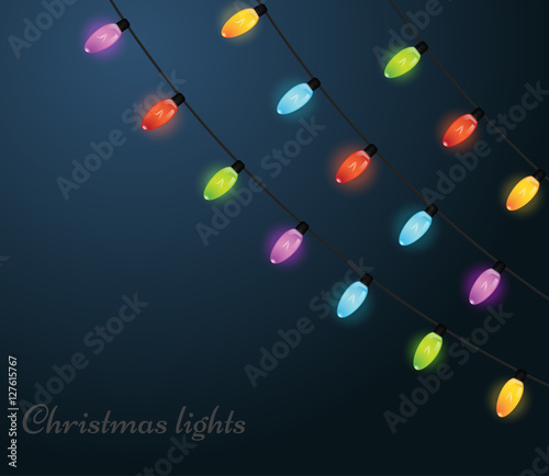 Christmas light bulbs. Xmas light strings