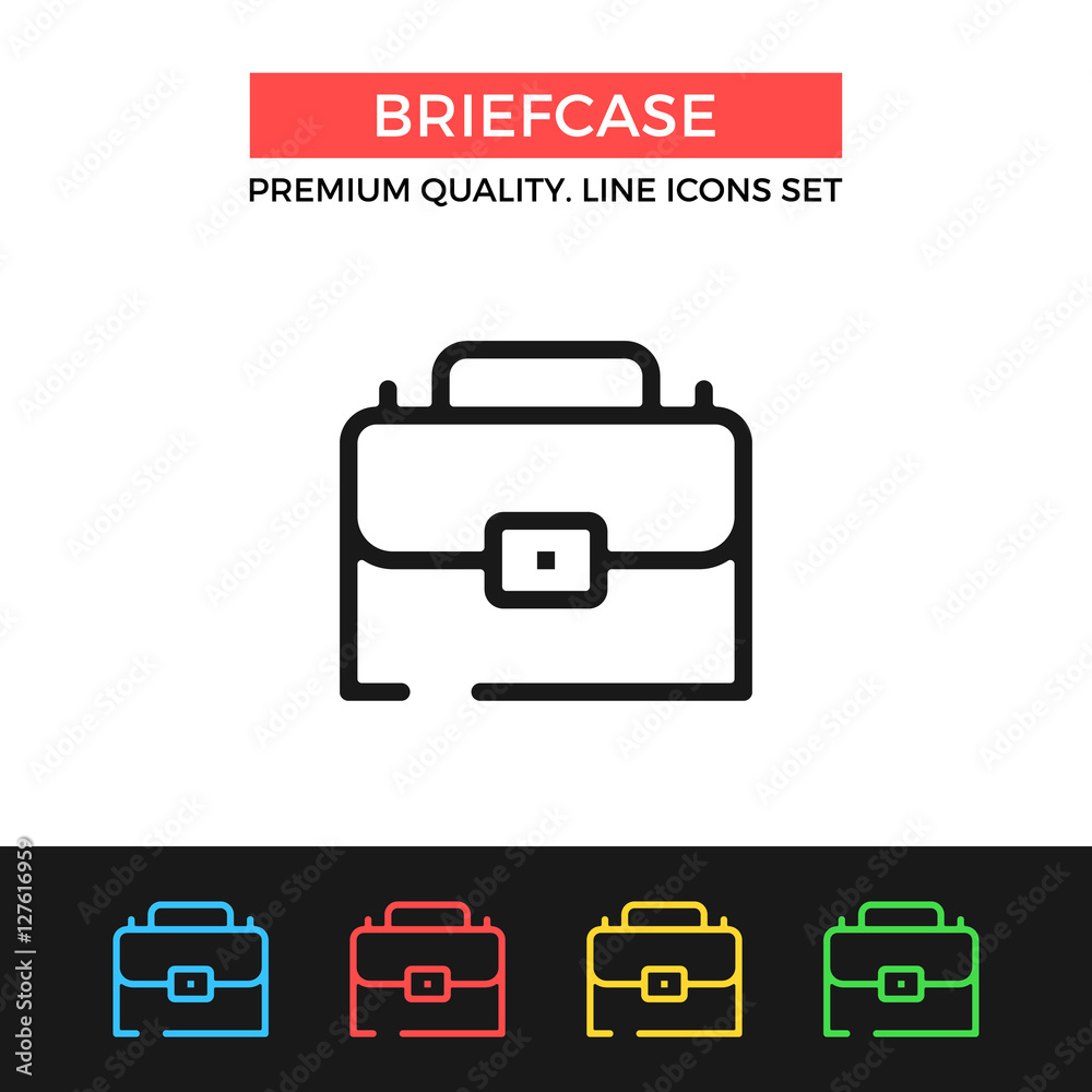 Vector briefcase icon. Thin line icon Vector briefcase icon. Thin line icon