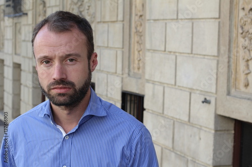 Photography Mature man isolated on urban background