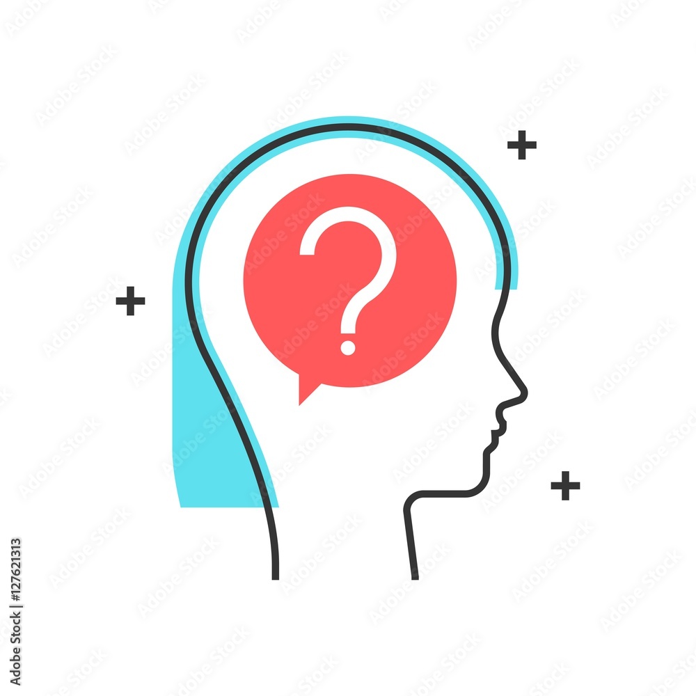 Color box icon, question concept Color box icon, question concept