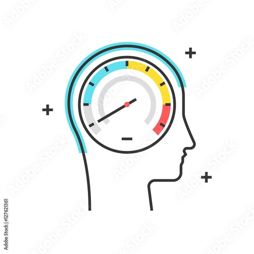Color box icon, speedometer concept