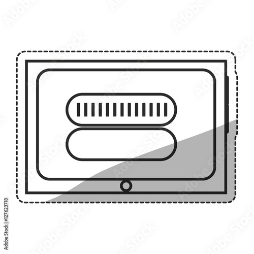 Tablet and pssword icon. Security system warning protection and danger theme. Isolated design. Vector illustration