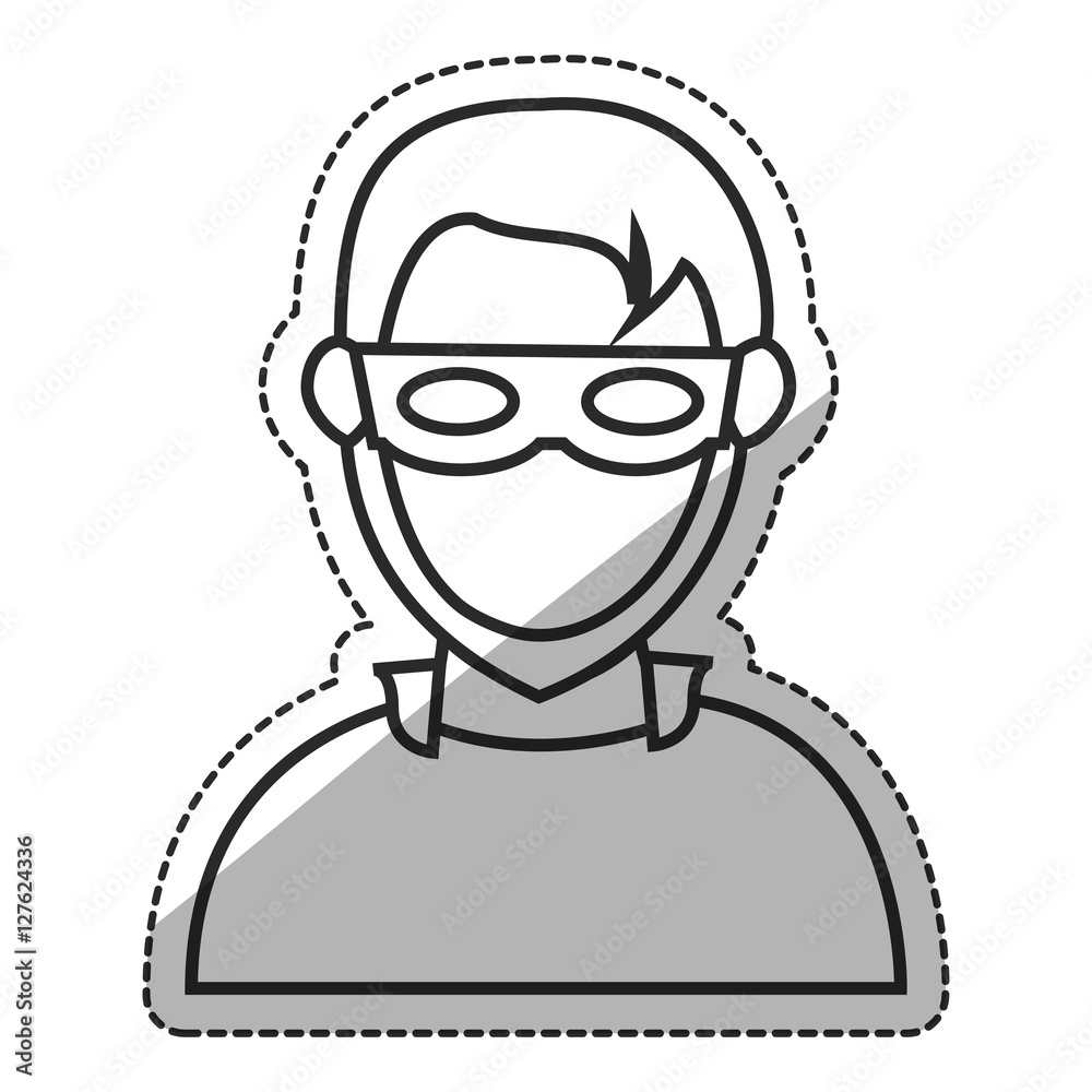 Hacker icon. Security system warning protection and danger theme. Isolated design. Vector illustration