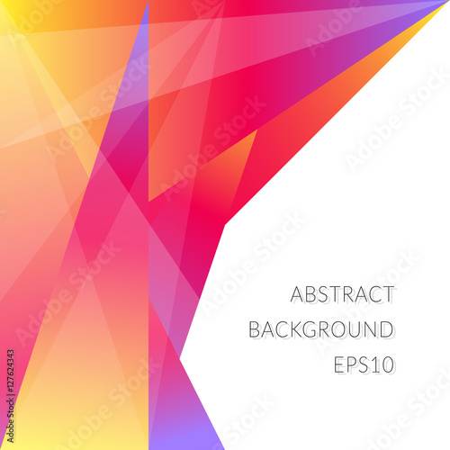 Bright abstract image with a triangle on a white background.