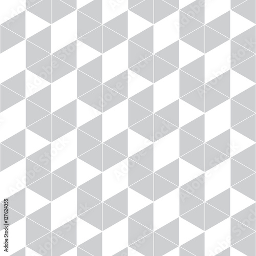 Abstract isometric pattern of geometric shapes.