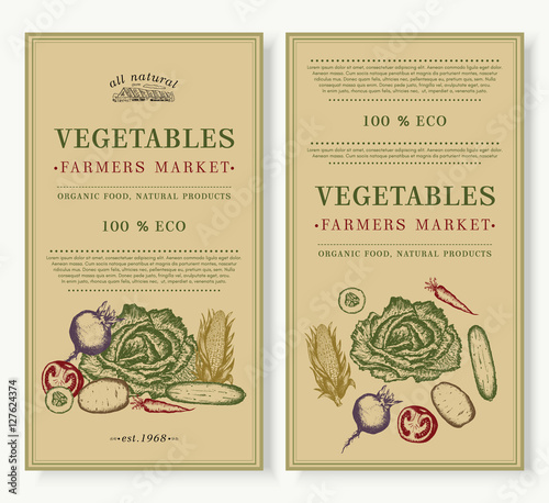 Vegetables market, organic food design template