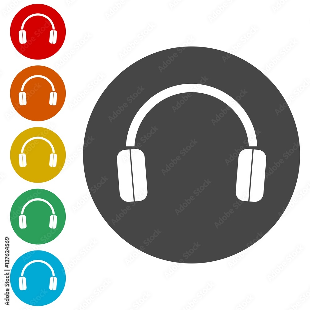 Headphone icons set Headphone icons set