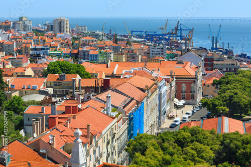 Sea port in Lisbon, Portugal.
