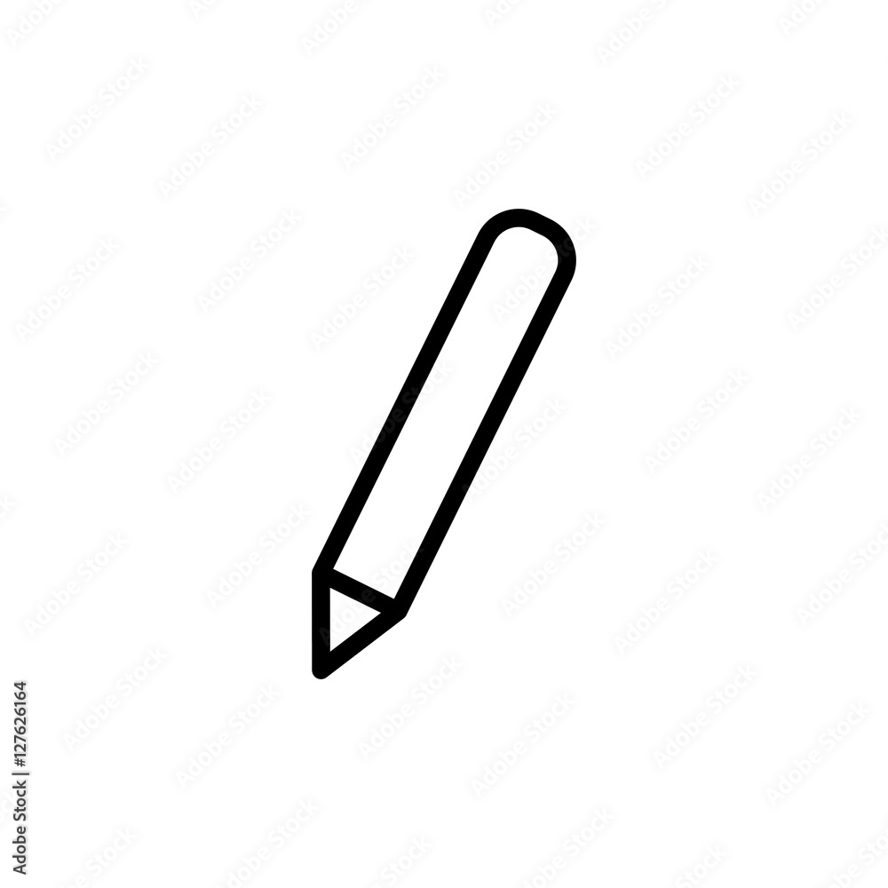 thin line pencil icon on white background thin line pencil icon on white background