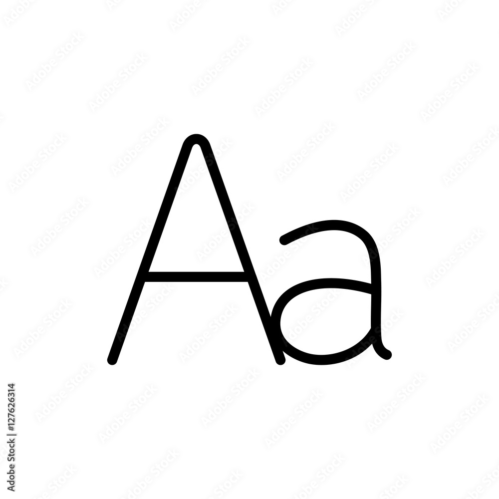 thin line grammar letter alphabet icon on white background thin line grammar letter alphabet icon on white background