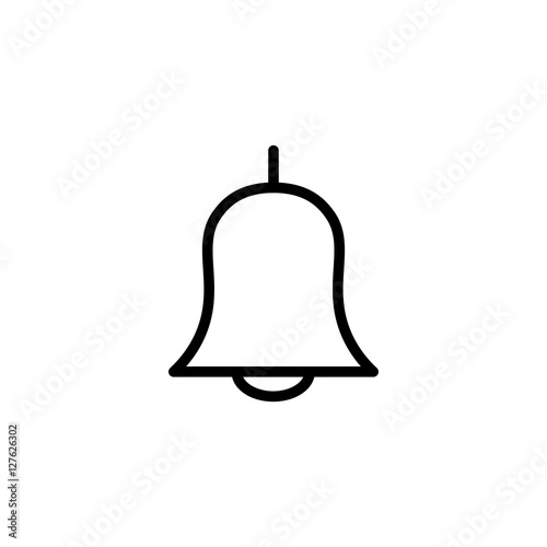 thin line bell icon on white background