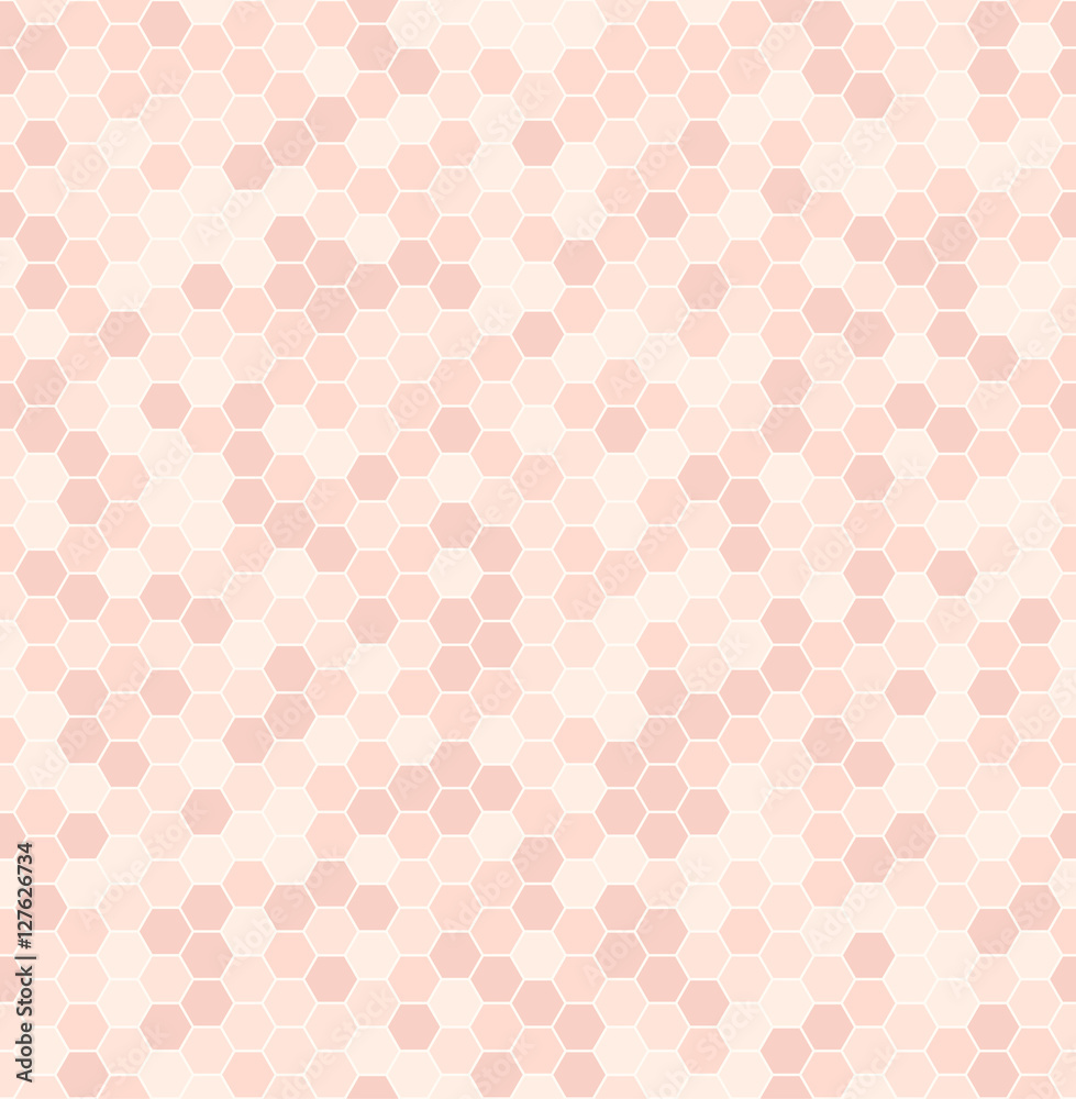 Rose hexagon pattern. Seamless vector