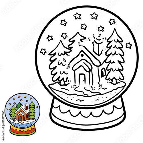 Numbers game for children, Snowball with house