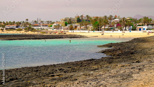 View on the beach Corralejo, Fuerteventura, Spain.